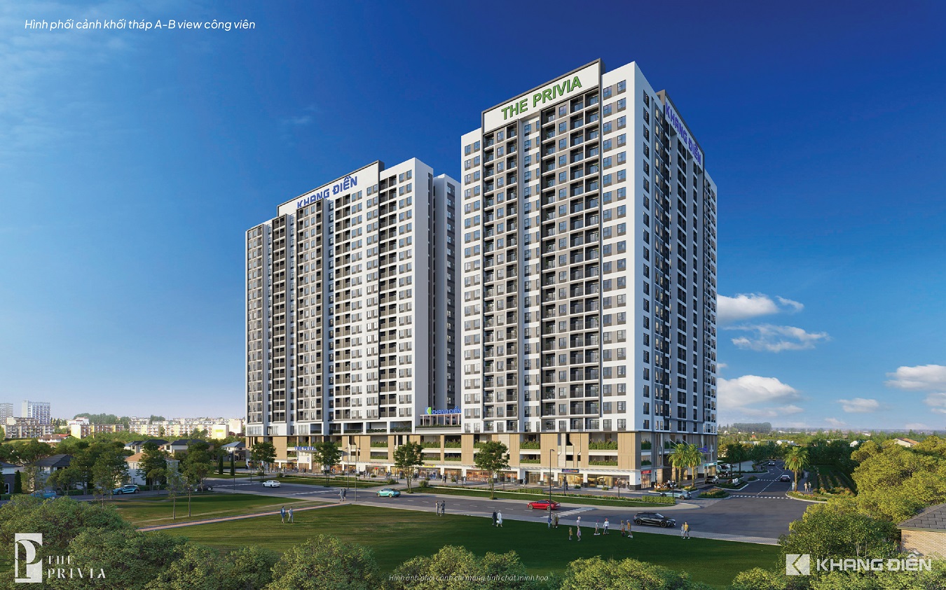 2. The Privia_Hình phối cảnh khối tháp A-B view công viên
