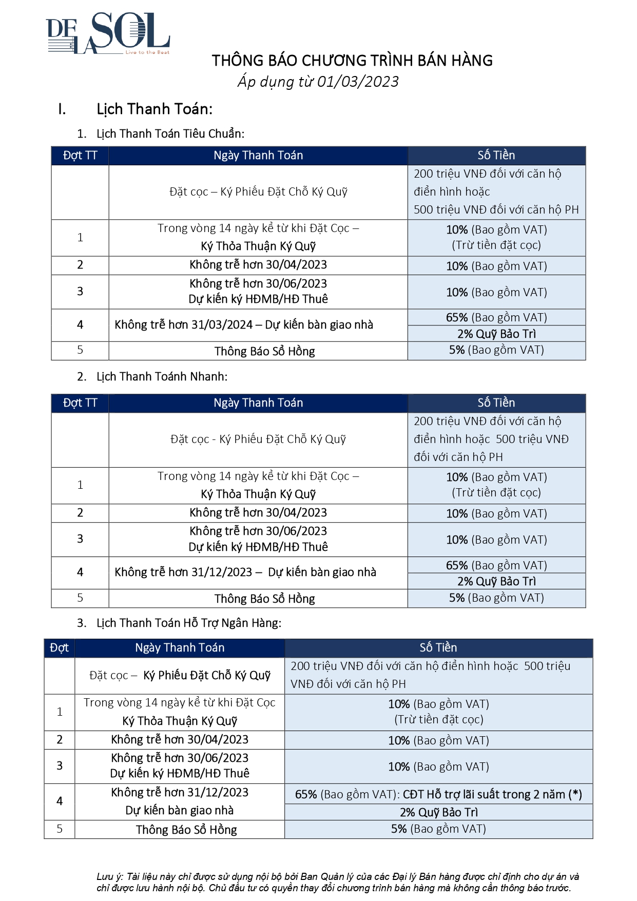 De La Sol - Chương Trình Bán Hàng -  01.03.2023_page-0001